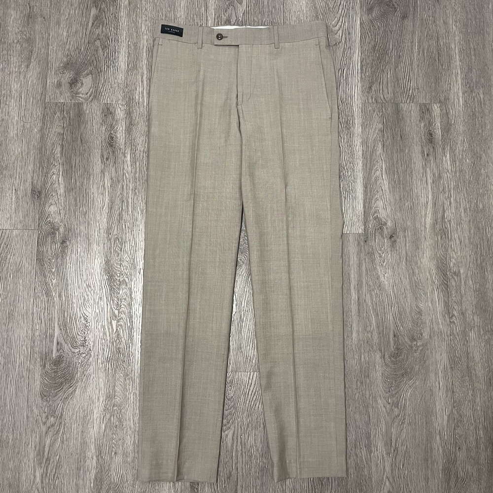 Ted Baker Pants Men's 30R Gray Jefferson Wool Dress Suit Trouser Italy NWT